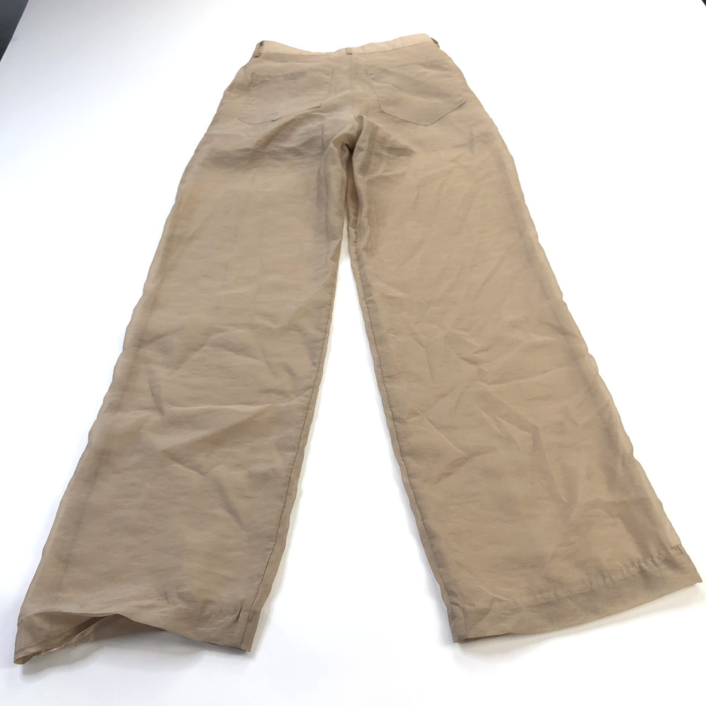 Simonett XS (Fit 27W 31L) Lightweight Flowy High Rise Straight Pants Beige HRJ